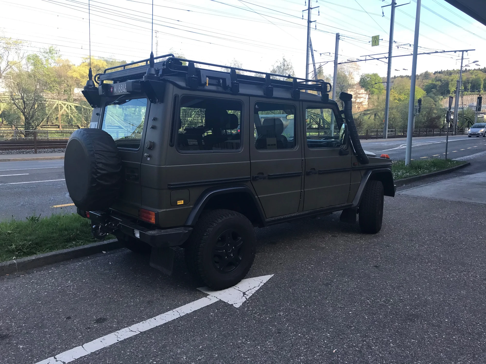 Blacked-Out Mercedes G-Class with Roof Rack Swiss Army - mercedes-benz, g-class, g-wagon, suv, black, mercedes