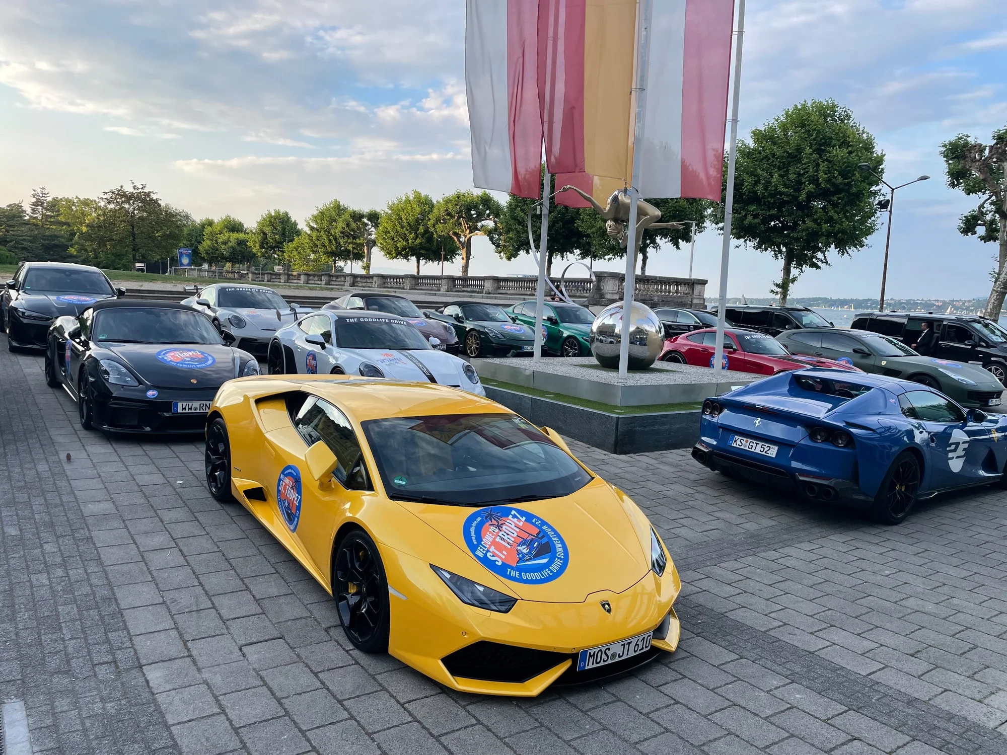 Yellow Lamborghini Huracan at Waterfront Meetup - lamborghini, huracán, coupe, yellow, contemporary, supercar