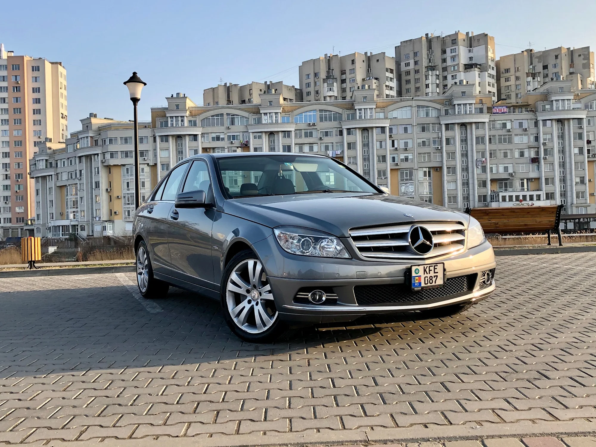 Mercedes-Benz C-Class in Urban Waterfront - mercedes-benz, c-class, w204, sedan, silver
