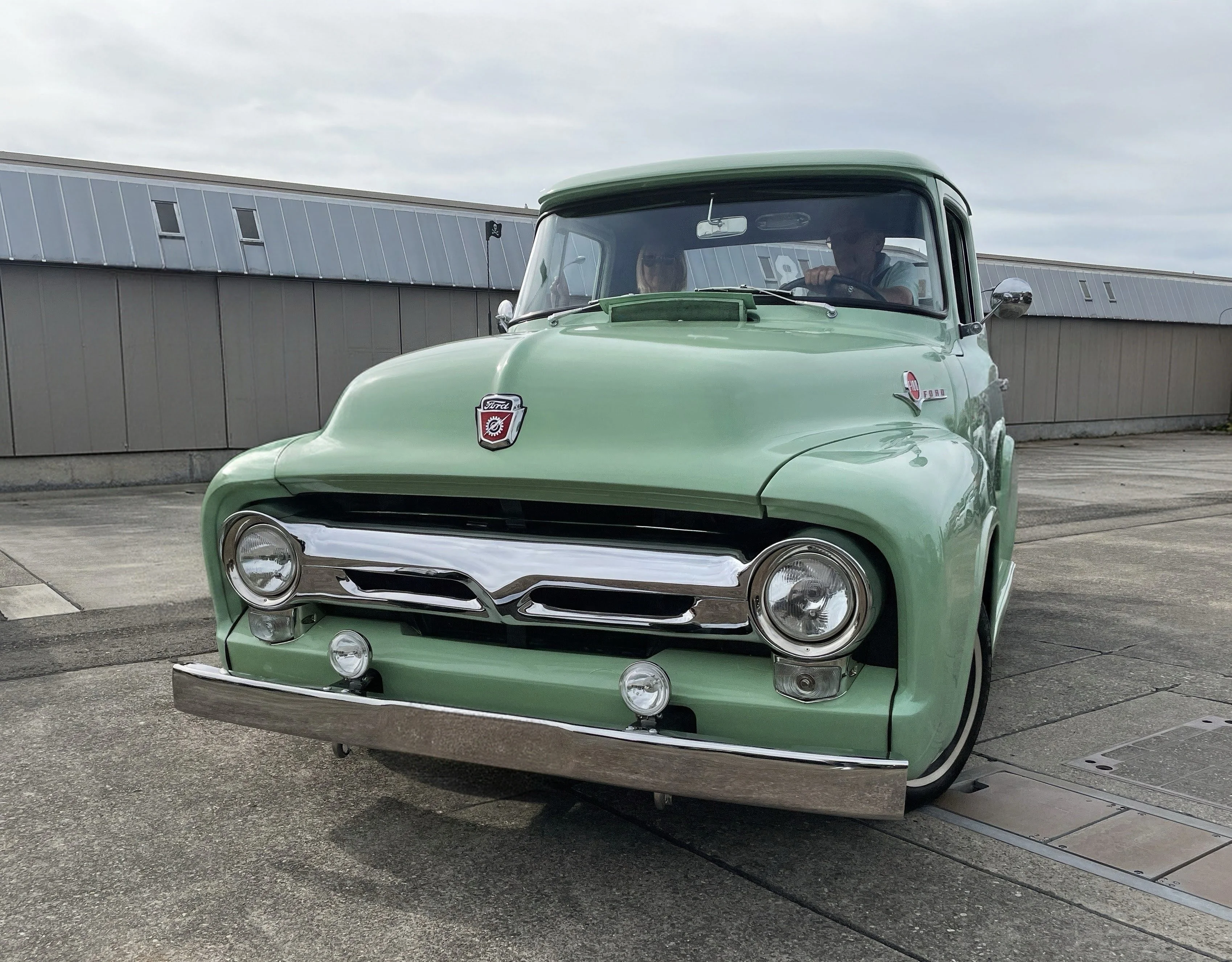 Mint Green Ford F-100 Pickup - ford, pickup truck, vintage, classic, 1950s, f-100, pickup