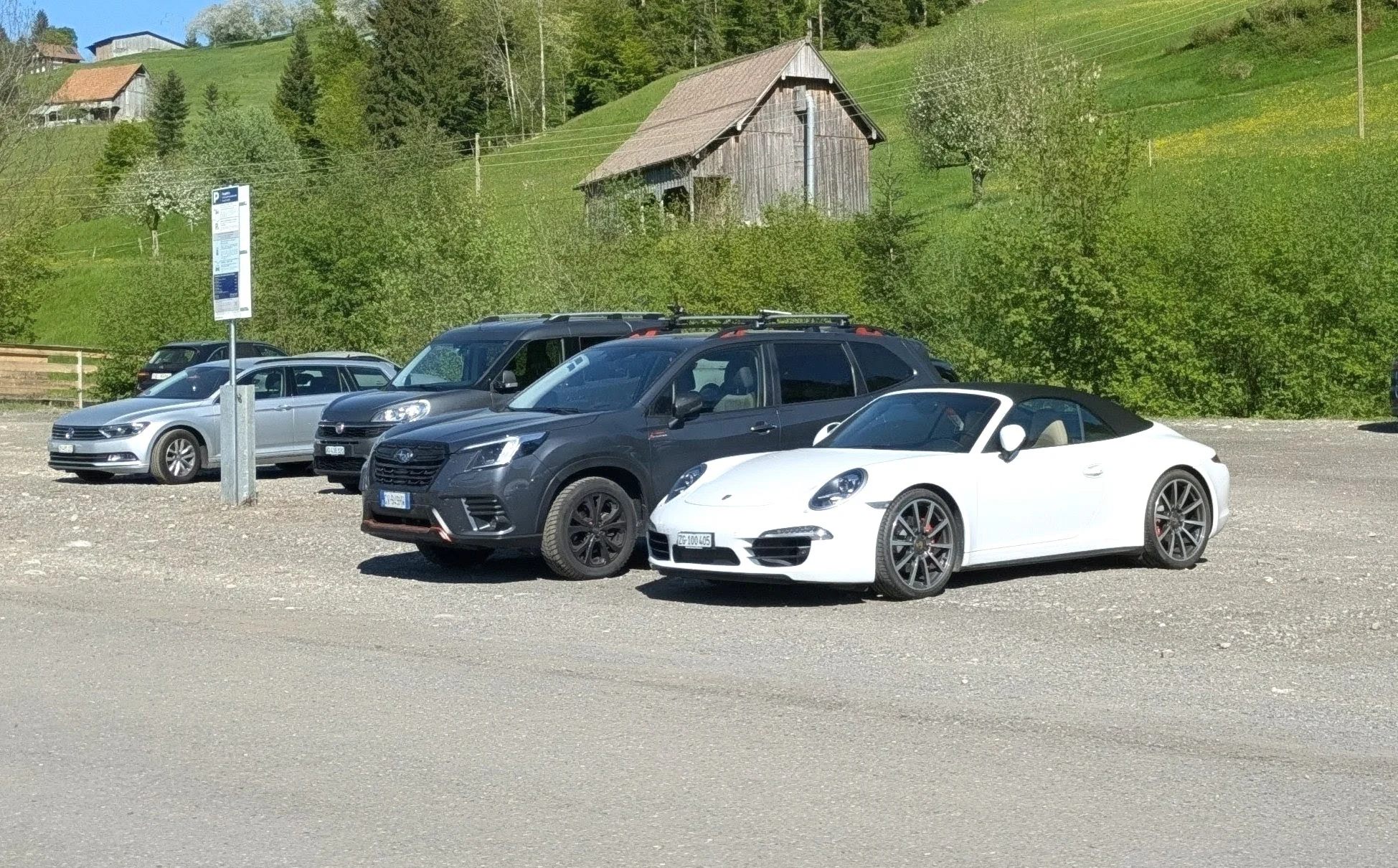 Alpine Porsche 911 Convertible Meets Swiss Countryside - porsche, 911, convertible, sports-car, white
