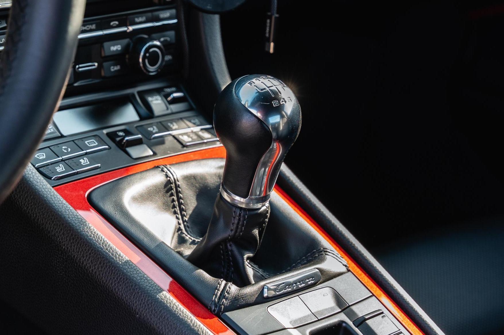 carsandbids.com - manual transmission, shift knob, leather, black leather, red trim