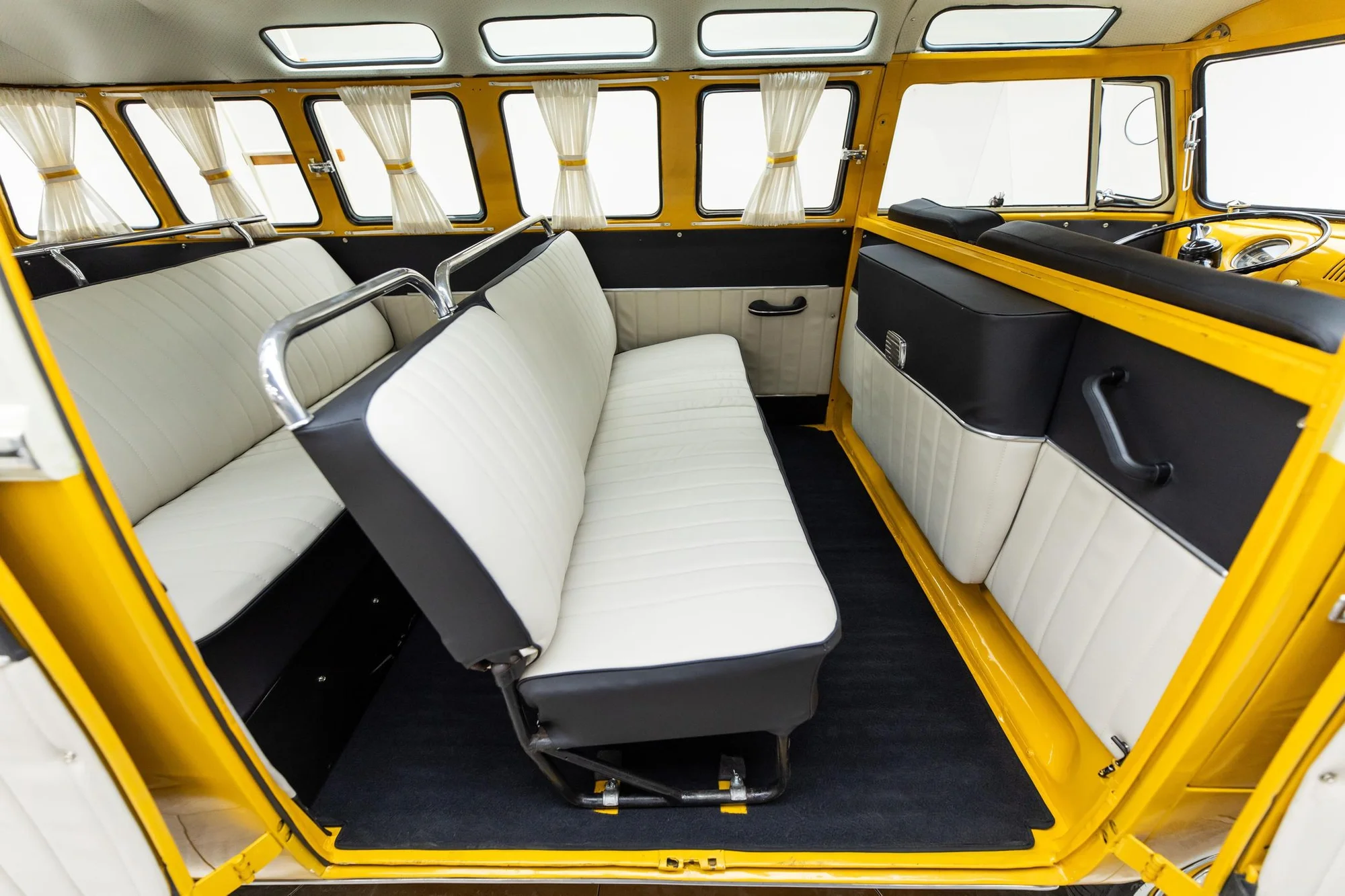 Classic Yellow VW Bus Interior - volkswagen, vw bus, type 2, microbus, classic, restoration