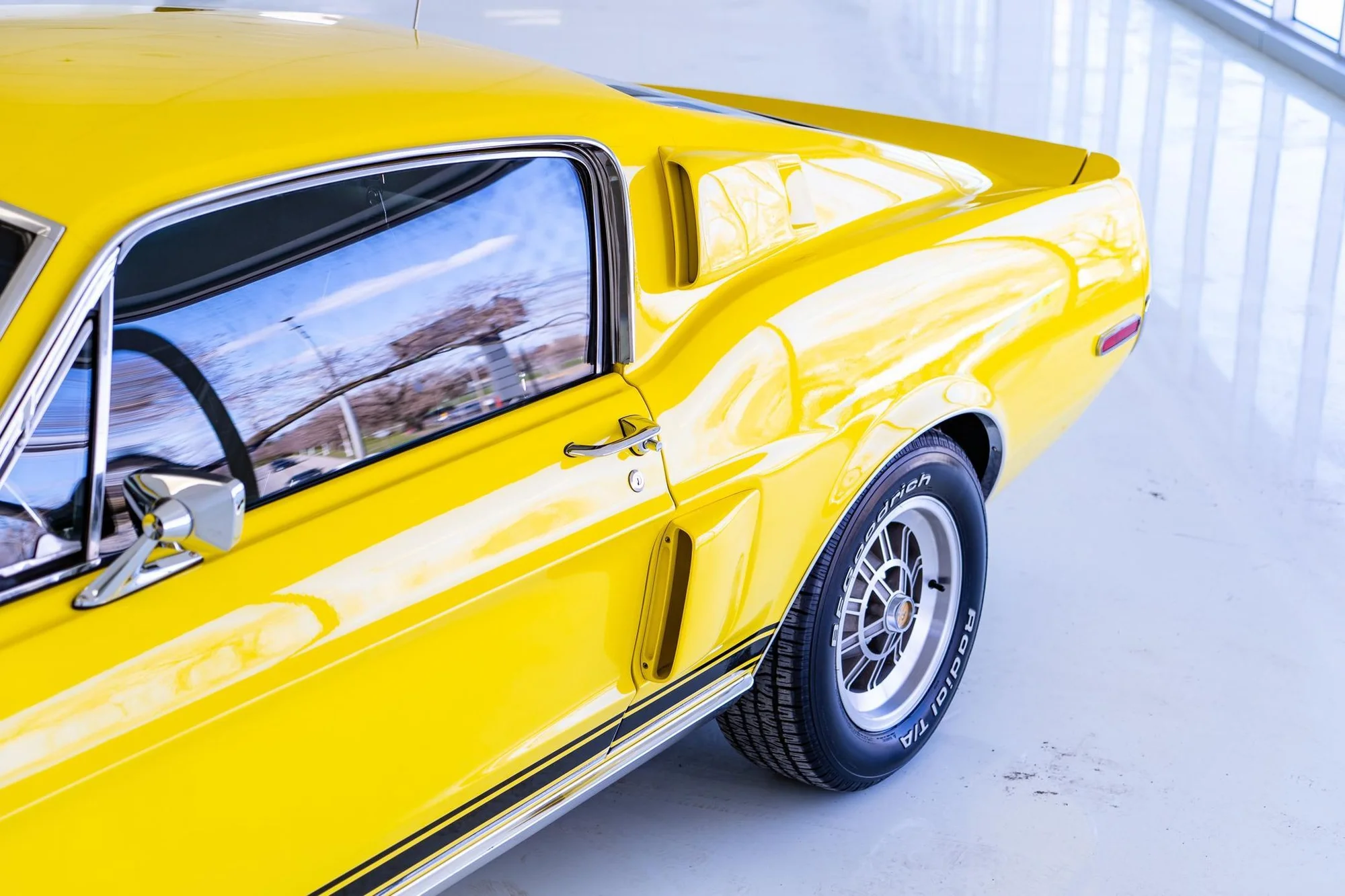 Stunning Yellow Classic Pickup Truck - classic-truck, pickup, yellow, flame-graphics, custom-paint, vintage