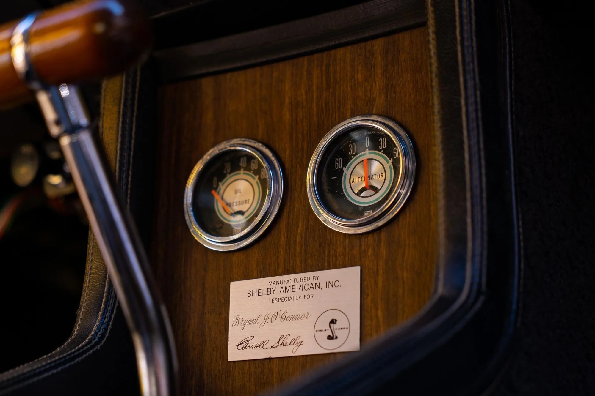 Shelby American Classic Interior Details - shelby, shelby american, classic car, vintage dashboard, gauges, american, classic
